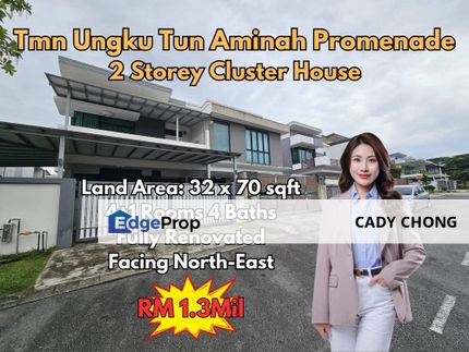 Taman Ungku Tun Aminah Promenade Double Storey Cluster House Fully Renovated For Sale, Johor, Skudai