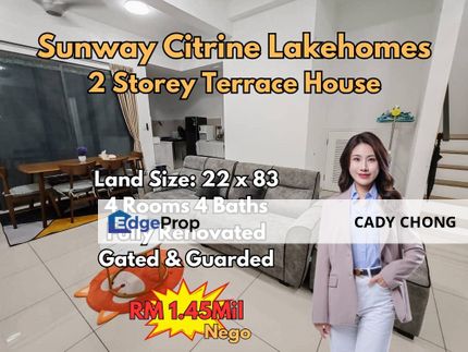 Sunway Citrine Lakehomes Double Storey Terrace House Fully Renovated For Sale, Johor, 