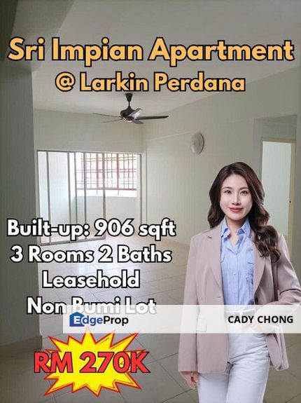Sri Impian Apartment @ Larkin Perdana For Sale, Johor, Johor Bahru