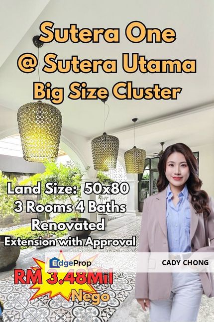 Sutera One @ Sutera Utama Cluster House Renovated Unit For Sale, Johor, Skudai