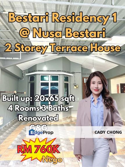 Nusa Bestari Bestari Residency 1 Double Storey Terrace House For Sale, Johor, Skudai