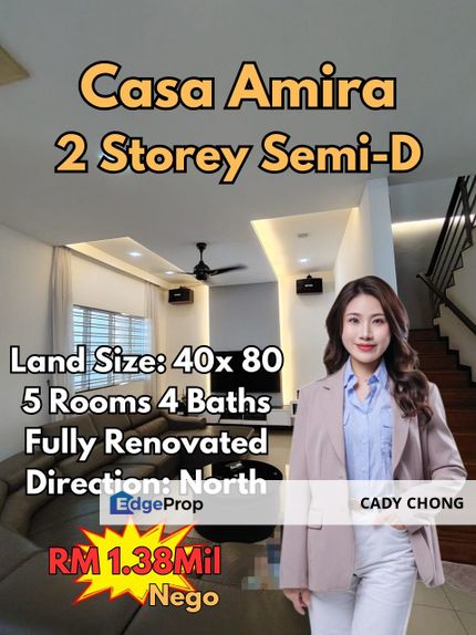 Casa Amira Double Storey Semi-D Fully Renovated Unit For Sale, Johor, 