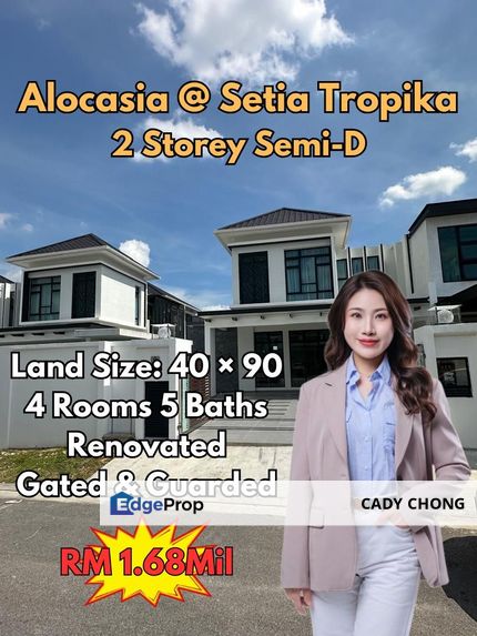 Alocasia @ Setia Tropika Double Storey Semi-D Renovated Unit For Sale, Johor, Setia Tropika