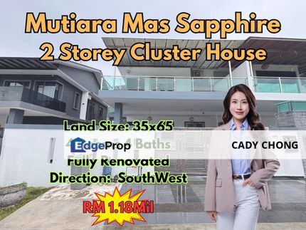 Mutiara Mas Sapphire Double Storey Cluster House Fully Renovated Unit For Sale, Johor, Skudai