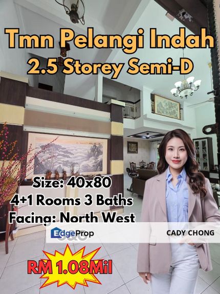 Pelangi Indah 2.5 Storey Semi-D For Sale, Johor, Ulu Tiram