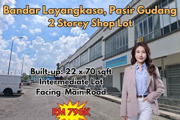 Bandar Layangkasa Pasir Gudang Double Storey Shop Lot For Sale