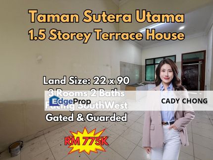 Sutera Utama 1.5 Storey Terrace House For Sale, Johor, Skudai