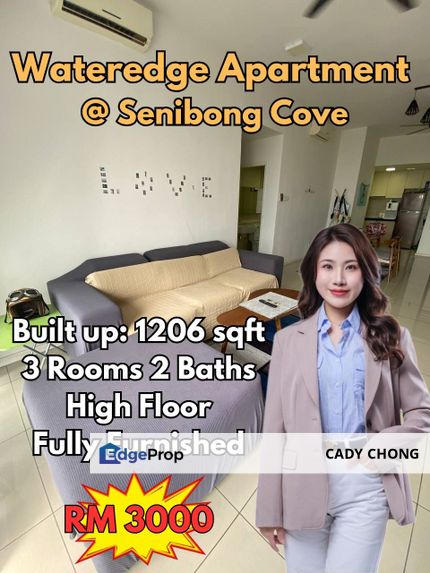 Wateredge Apartment @ Senibong Cove High Floor Fully Furnished Unit For Rent, Johor, Masai