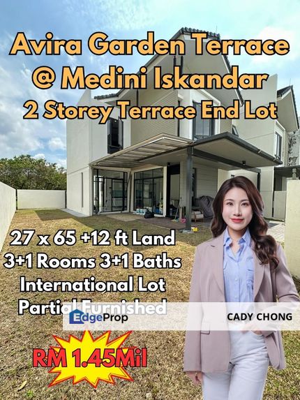 Avira Garden Terrace @ Medini Iskandar Double Storey Terrace House End Lot For Sale, Johor, Nusajaya