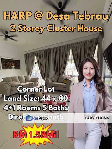 HARP @ Desa Tebrau Double Storey Cluster House Corner Lot For Sale, Johor, Johor Bahru