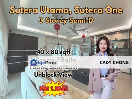 Sutera Utama Sutera One 3 Storey Semi-D For Sale, Johor, Skudai