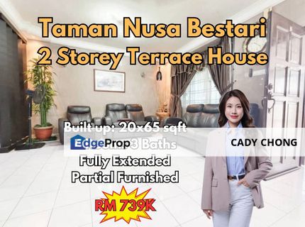 Nusa Bestari Double Storey Terrace House Fully Extended For Sale, Johor, Skudai