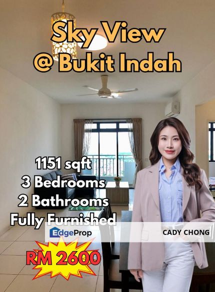 Sky View @ Bukit Indah Fully Furnished Unit For Rent, Johor, Bukit Indah