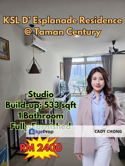 Ksl D’ Esplanade Residence @ Taman Century Fully Furnished Studio For Rent, Johor, Johor Bahru