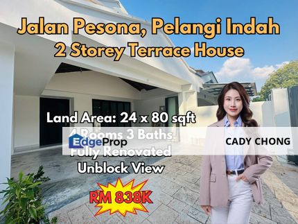 Pelangi Indah Double Storey Terrace House Unblock View & Fully Renovated Unit For Sale, Johor, Ulu Tiram