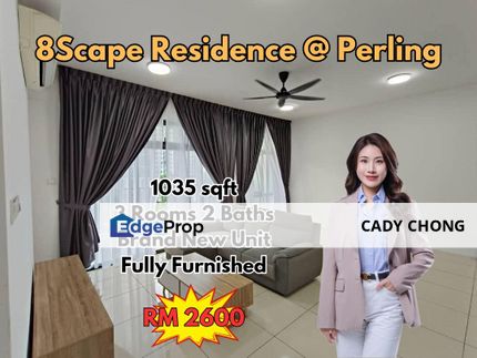 8Scape Residence @ Perling Fully Furnished Brand New Unit For Rent, Johor, Johor Bahru