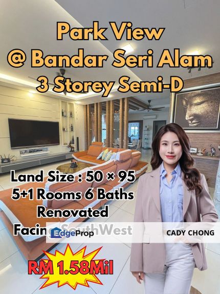 Park View @ Bandar Seri Alam 3 Storey Semi-D Renovated Unit For Sale, Johor, Masai
