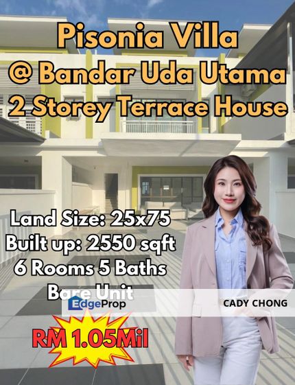 Pisonia Ville @ Bandar Uda Utama Double Storey Terrace House Bare Unit For Sale, Johor, Skudai