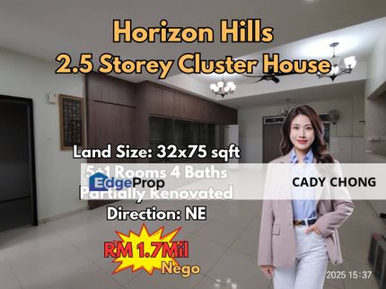 Horizon Hills 2.5 Storey Cluster House For Sale, Johor, Nusajaya
