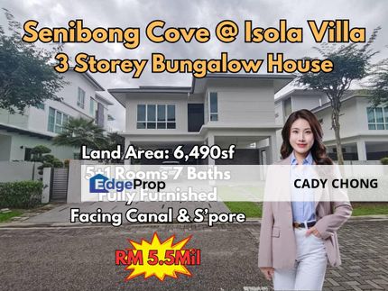 Senibong Cove @ Isola Villa 3 Storey Bungalow House Fully Furnished Unit For Sale, Johor, Masai