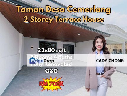 Desa Cemerlang Double Storey Terrace House Fully Renovated Unit For Sale, Johor, Ulu Tiram