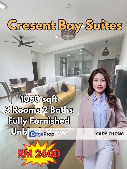Crescent Bay Suite 3 Bedrooms Fully Furnished Unit For Rent, Johor, Johor Bahru