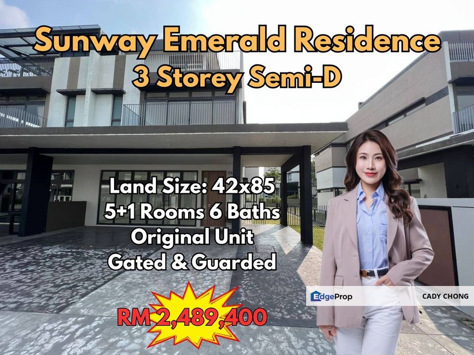 Sunway Emerald Residence 3 Storey Semi-D Original Unit For Sale, Johor, 