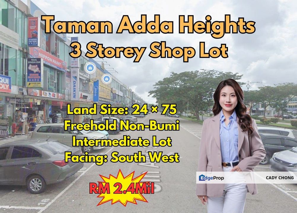 Adda Heights 3 Storey Shop Lot For Sale for Sale @RM2,400,000 By CADY ...