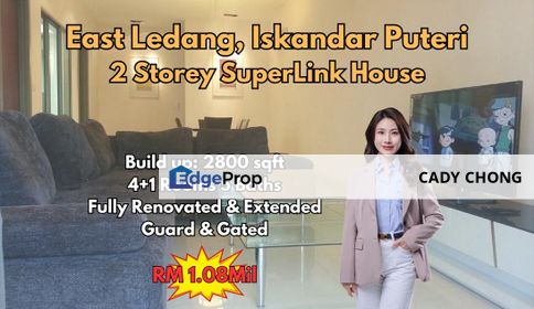 East Ledang Double Storey Superlink Fully Renovated Unit For Sale, Johor, Nusajaya