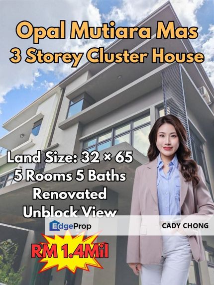 Opal Mutiara Mas 3 Storey Cluster House Renovated Unit For Sale, Johor, Skudai