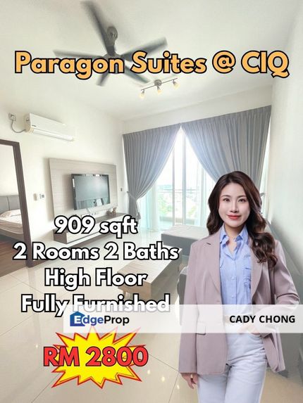 Paragon Suites @ CIQ High Floor Fully Furnished Unit For Rent, Johor, Johor Bahru