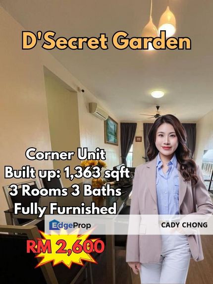 D'Secret Garden Fully Furnished Corner Unit For Rent, Johor, Johor Bahru