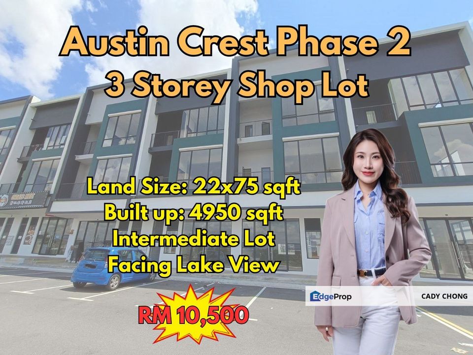 Austin Crest Phase 2 Three Storey Shop Lot For Rent for Rental @RM10 ...