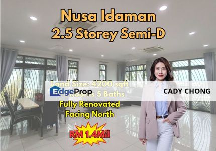 Nusa Idaman 2.5 Storey Semi-D Fully Renovated Unit For Sale, Johor, Nusajaya