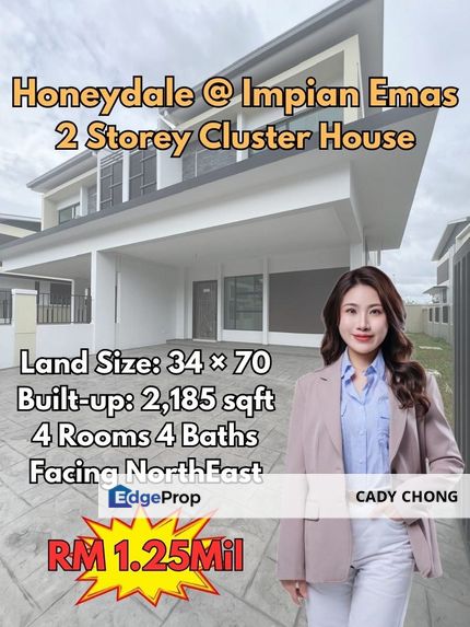Honeydale Residence @ Impian Emas Double Storey Cluster House For Sale, Johor, Skudai