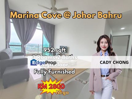 Marina Cove @ Johor Bahru 3 Bedrooms Fully Furnished Unit For Rent, Johor, Johor Bahru