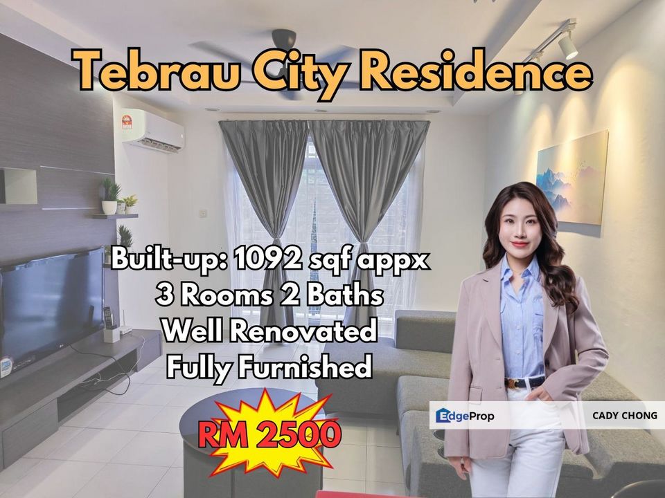 Tebrau City Residence Fully Furnished 3 Bedrooms Apartment For Rent, Johor, Johor Bahru
