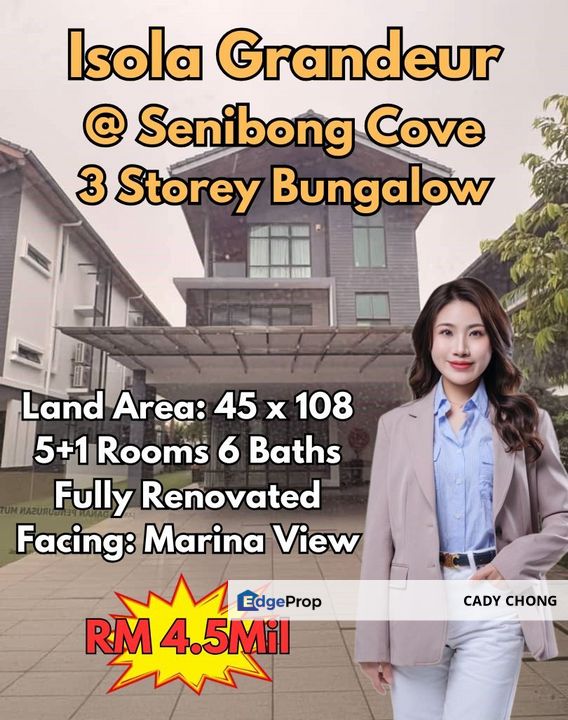 Isola Grandeur @ Senibong Cove 3 Storey Bungalow Fully Renovated Unit For Sale, Johor, Masai