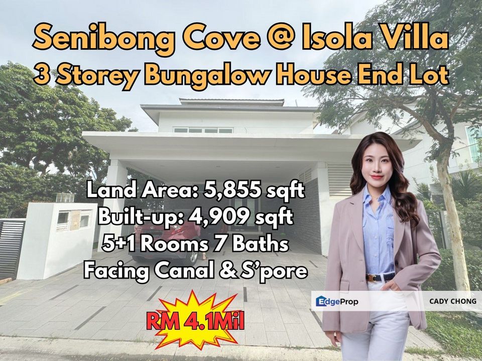Isola Villa @ Senibong Cove 3 Storey Bungalow House End Lot For Sale, Johor, Masai
