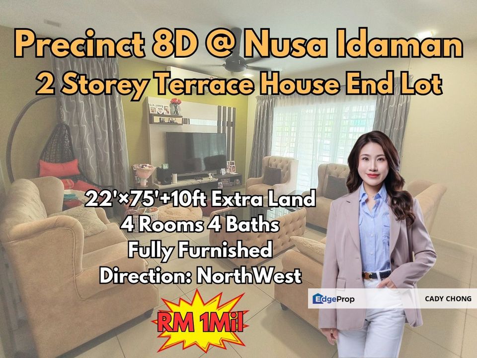 Precinct 8D @ Nusa Idaman Double Storey Terrace House End Lot For Sale, Johor, Nusajaya