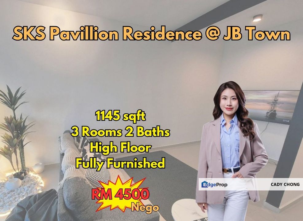 SKS Pavillion Residence Near CIQ High Floor Fully Furnished Unit For Rent, Johor, Johor Bahru