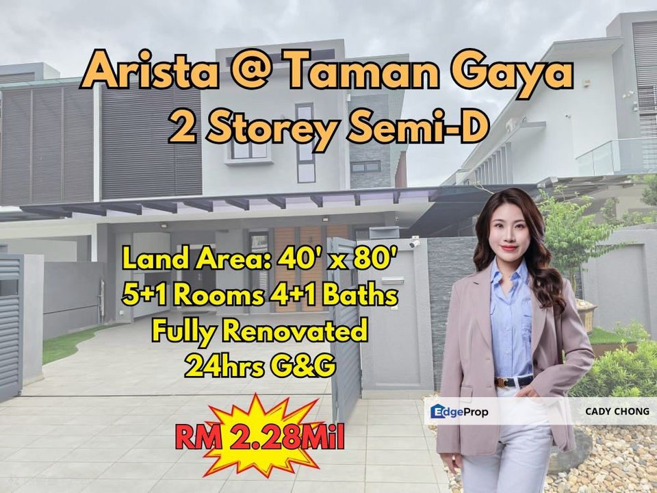 Arista @ Taman Gaya Double Storey Semi-D Fully Renovated Unit For Sale, Johor, Ulu Tiram