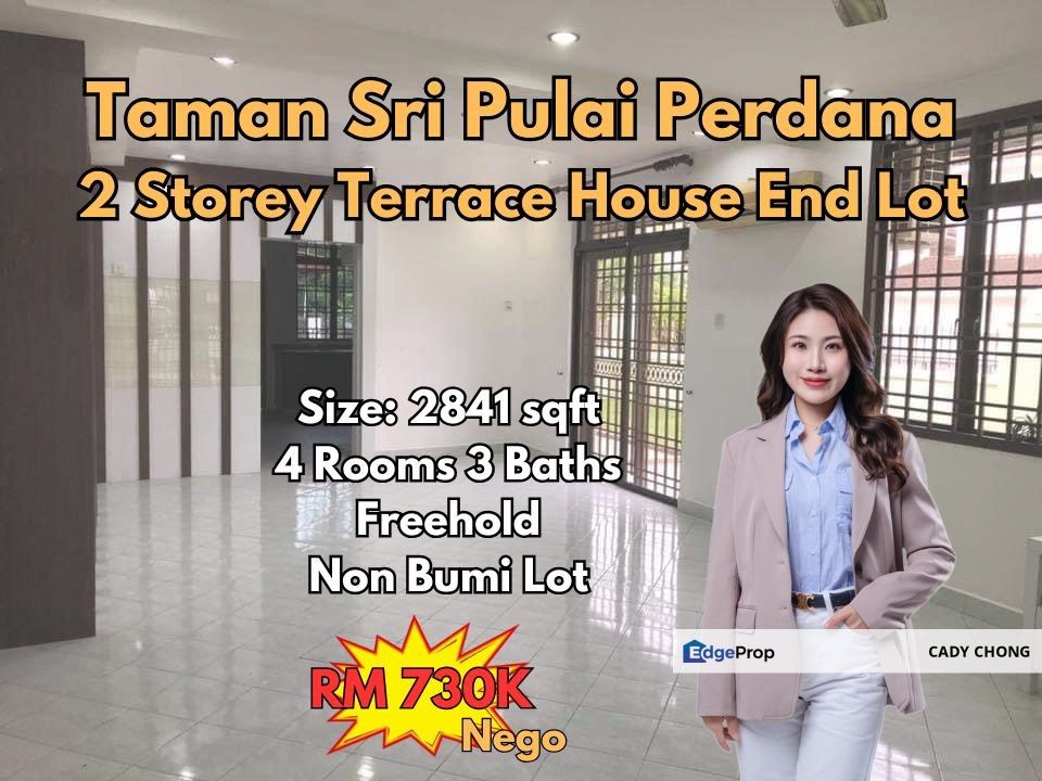 Sri Pulai Perdana Double Storey Terrace House End Lot For Sale, Johor, Skudai