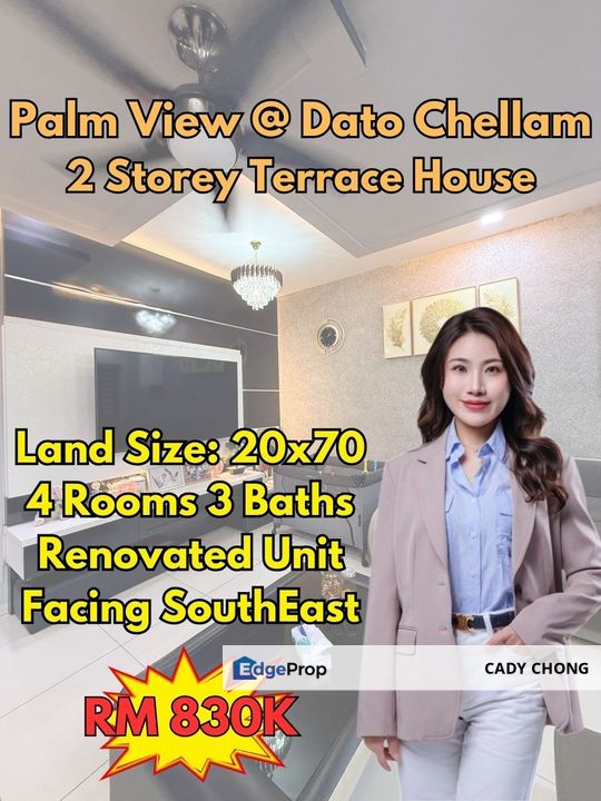 Palm View @ Dato Chellam Double Storey Terrace House Renovated Unit For Sale, Johor, Ulu Tiram