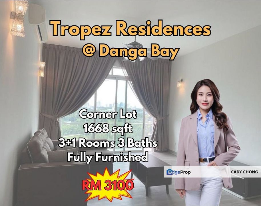 Tropez Residences @ Danga Bay Fully Furnished Corner Lot For Rent, Johor, Johor Bahru