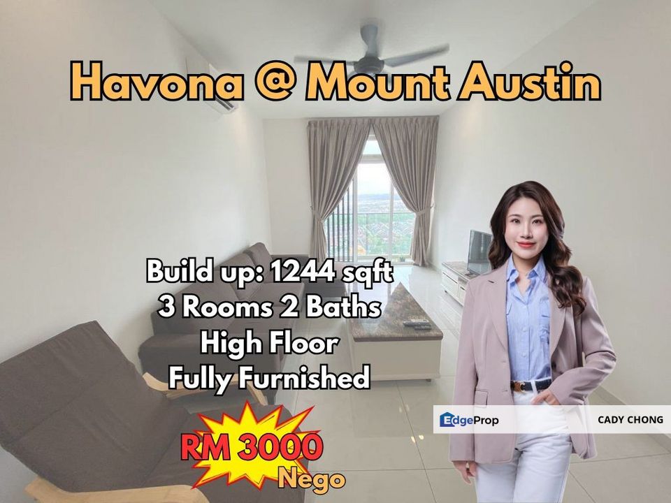 Havona @ Mount Austin High Floor Fully Furnished Unit For Rent, Johor, Johor Bahru