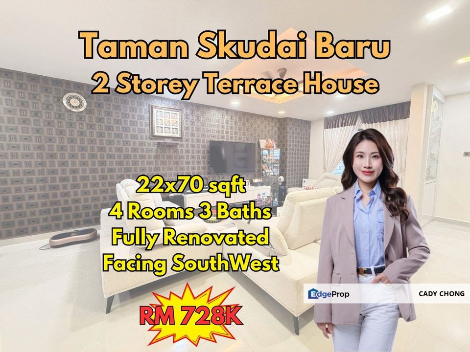 Skudai Baru Double Storey Terrace House Fully Renovated Unit For Sale, Johor, Skudai