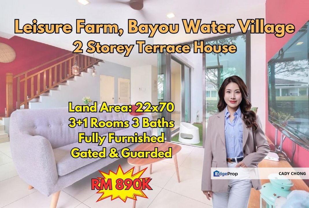 Leisure Farm Bayou Water Village Double Storey Terrace House Fully Furnished Unit For Sale, Johor, Gelang Patah
