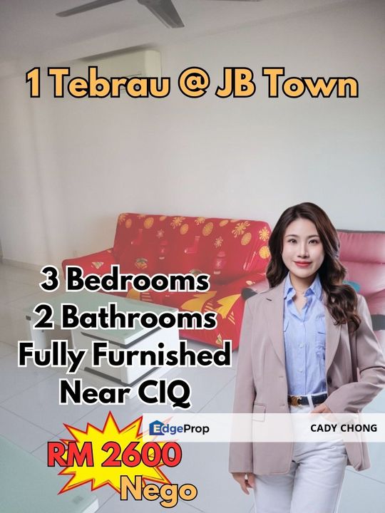 1 Tebrau @ JB Town Fully Furnished Unit For Rent Near CIQ, Johor, Johor Bahru