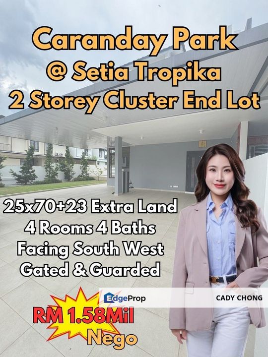Caranday Park @ Setia Tropika Double Storey Cluster House with Big Land For Sale, Johor, Setia Tropika